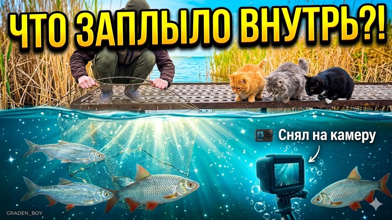 ШОК! Коты ждали на берегу, а под водой творилось ЭТО... Скрытая камера 🔥🐈