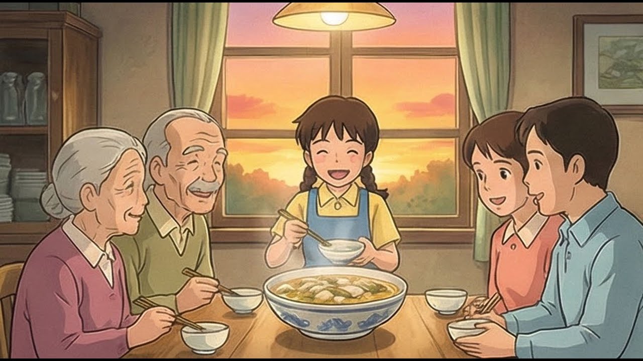 Girl Catches Fish & Cooks Traditional Suan Cai Yu｜Ghibli Style ASMR｜宮崎駿風格 2D動畫｜捕魚・採菜・自製酸菜魚｜療癒放鬆｜助眠音樂