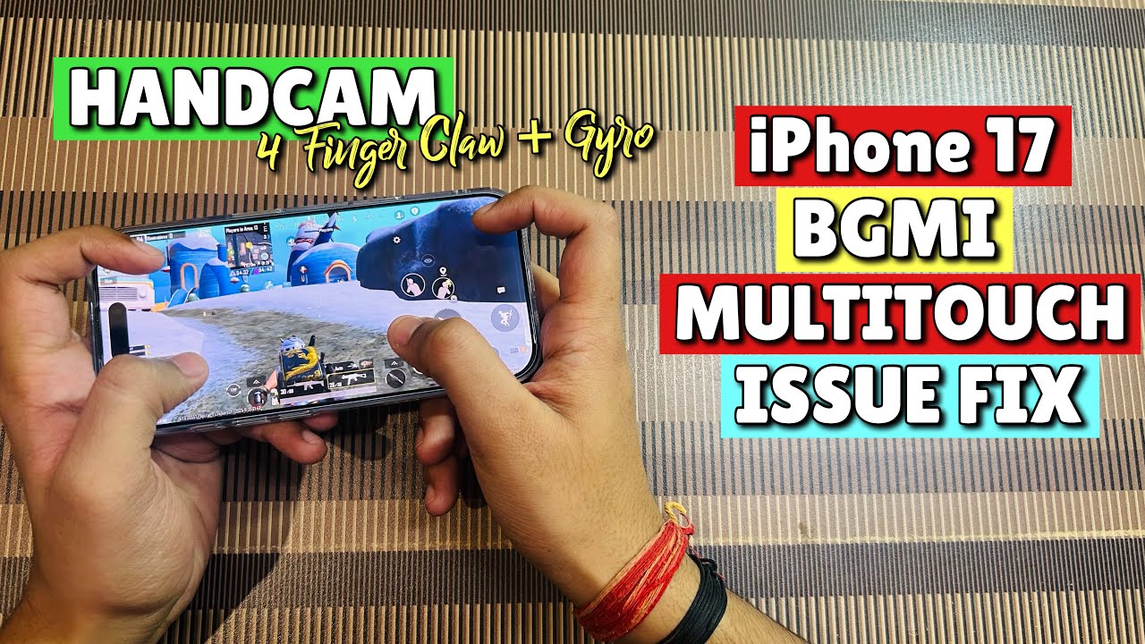 iPhone 17 Multitouch Issue in BGMI Fix🔥|Handcam