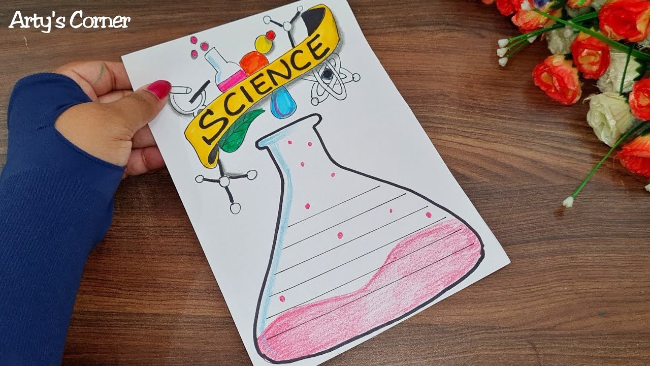 Easy Science Border Design For Project Work | Easy Border Design | Front Page file decoration