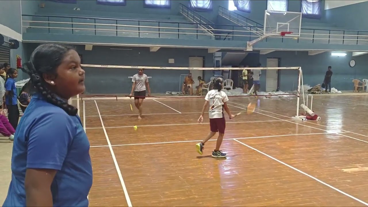 CM Trophy Competition 2025 Girls Singles Badminton match at Thiruvarur #badminton @FOCUSBADMINTON 