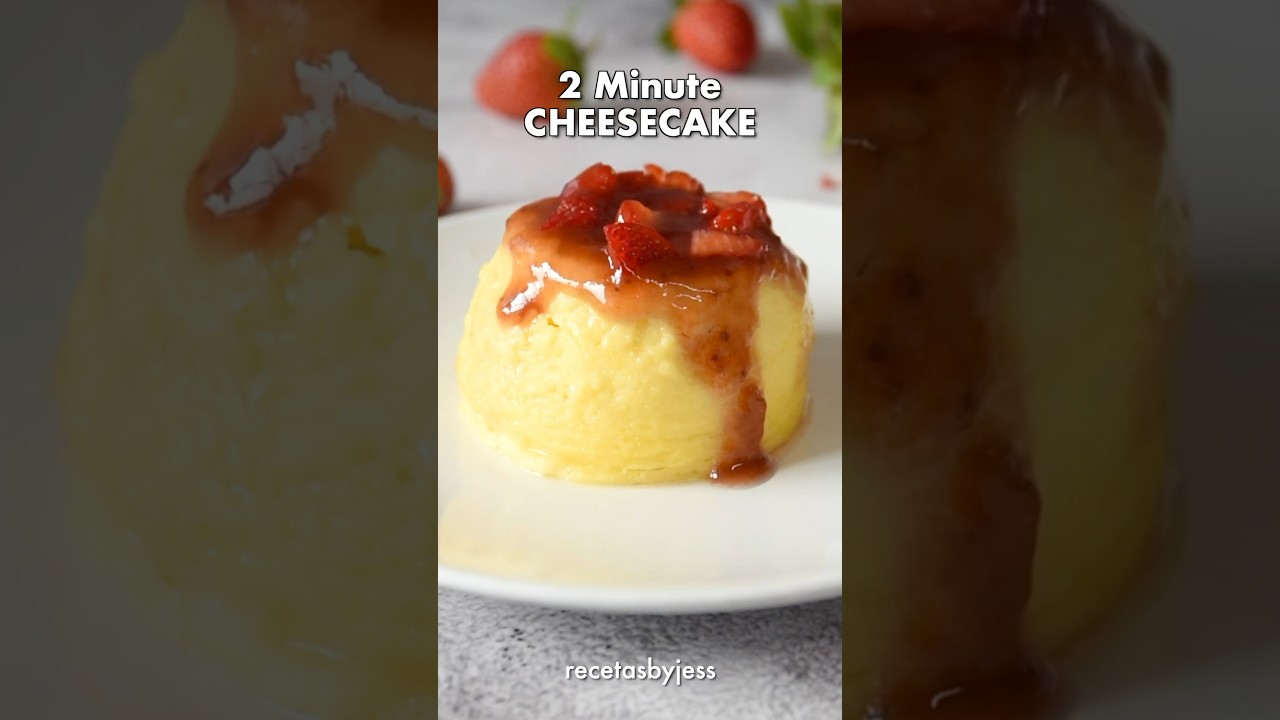 2 Minute CHEESECAKE in the MICROWAVE 🍓