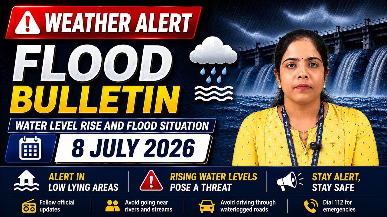 🚨Today&rsquo;s Flood Bulletin | 8 July 2026 | Flood Alert for Karnataka, Maharashtra, Gujarat & More
