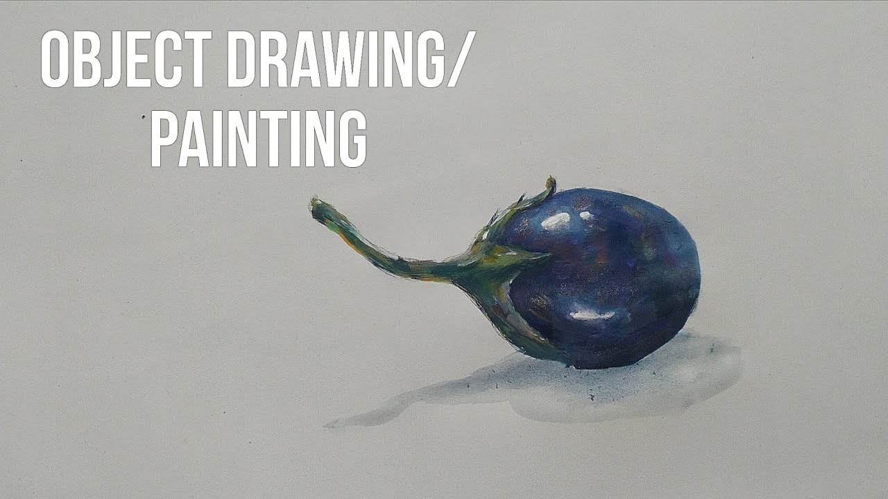 Object drawing for elementary and intermediate exam|brinjal #brinjal #object #art #stilllifedrawing 
