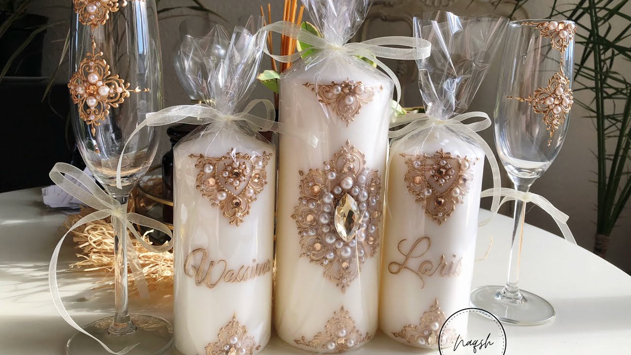 Gold candles set