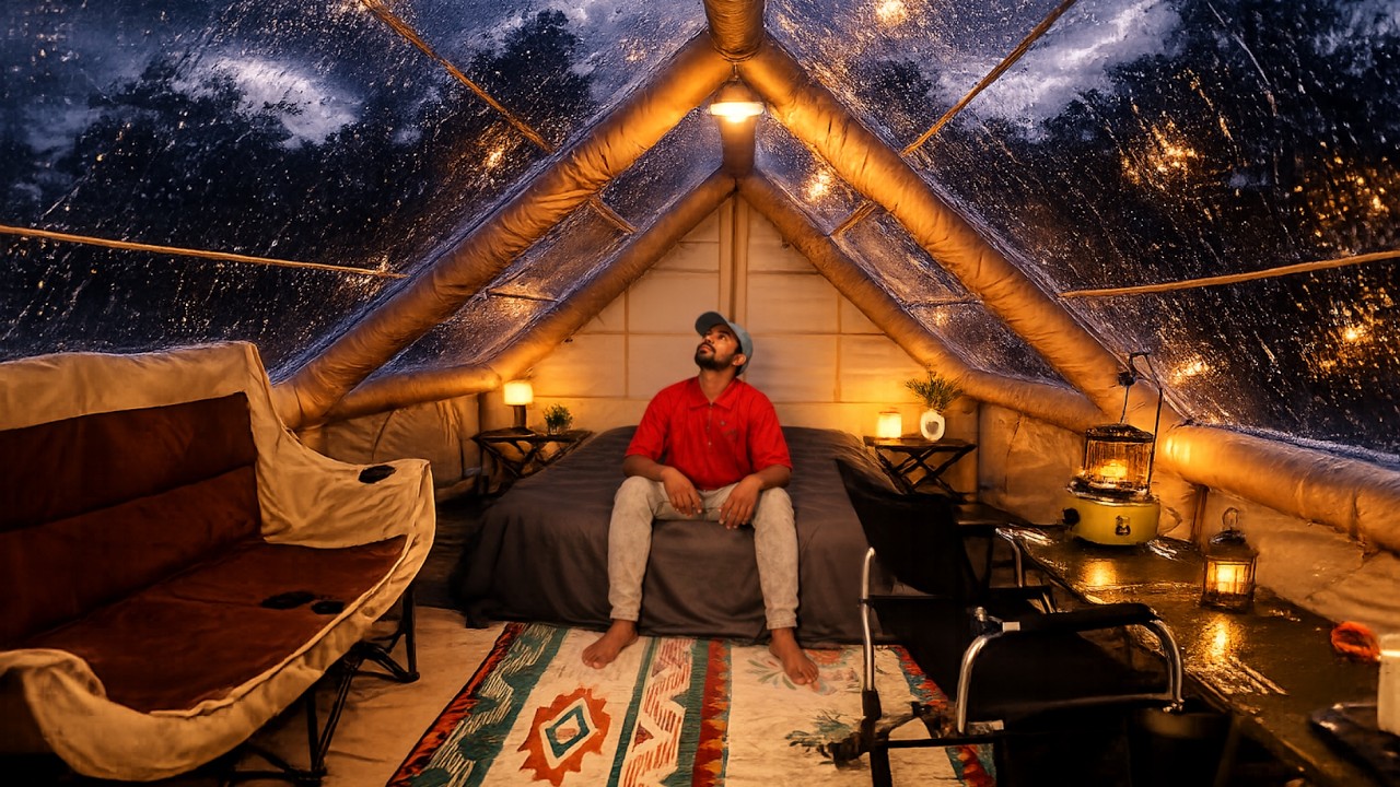 Luxury Camping in Heavy Rain 🌧️🏕️ [ ASMR, CAMPING, SOLO ]