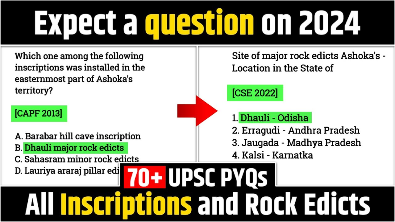*EXPECT* a question on UPSC 2024 | Inscriptions and Rock edicts | 70+ UPSC PYQs | #facetsofupsc