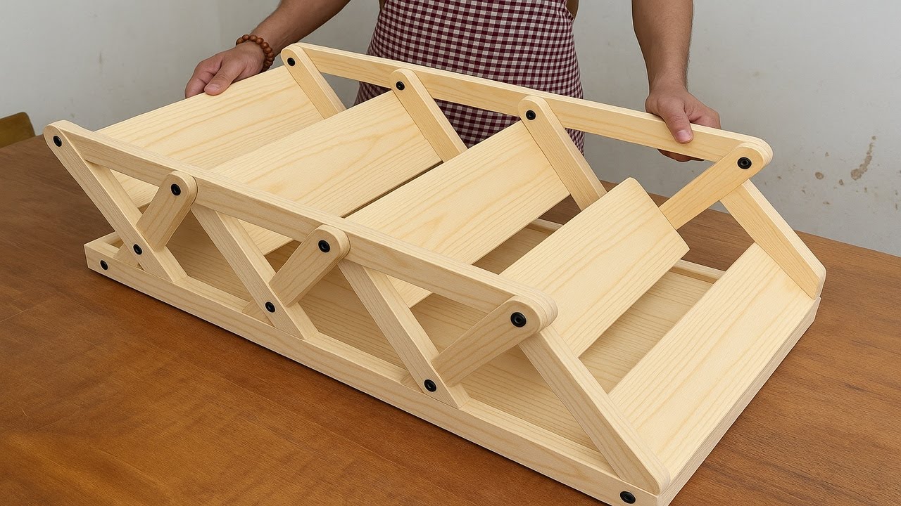Automatic Lifting Table And Shelf//Amazing Woodworking//Unique Gadget Idea
