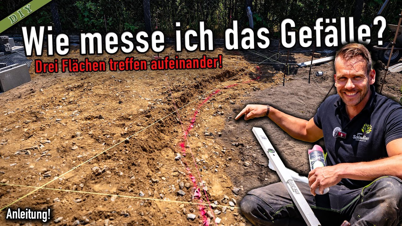 Flächen richtig einmessen mit verschiedenen Gefälle | Terrasse, Wege, Einfahrt [Anleitung]