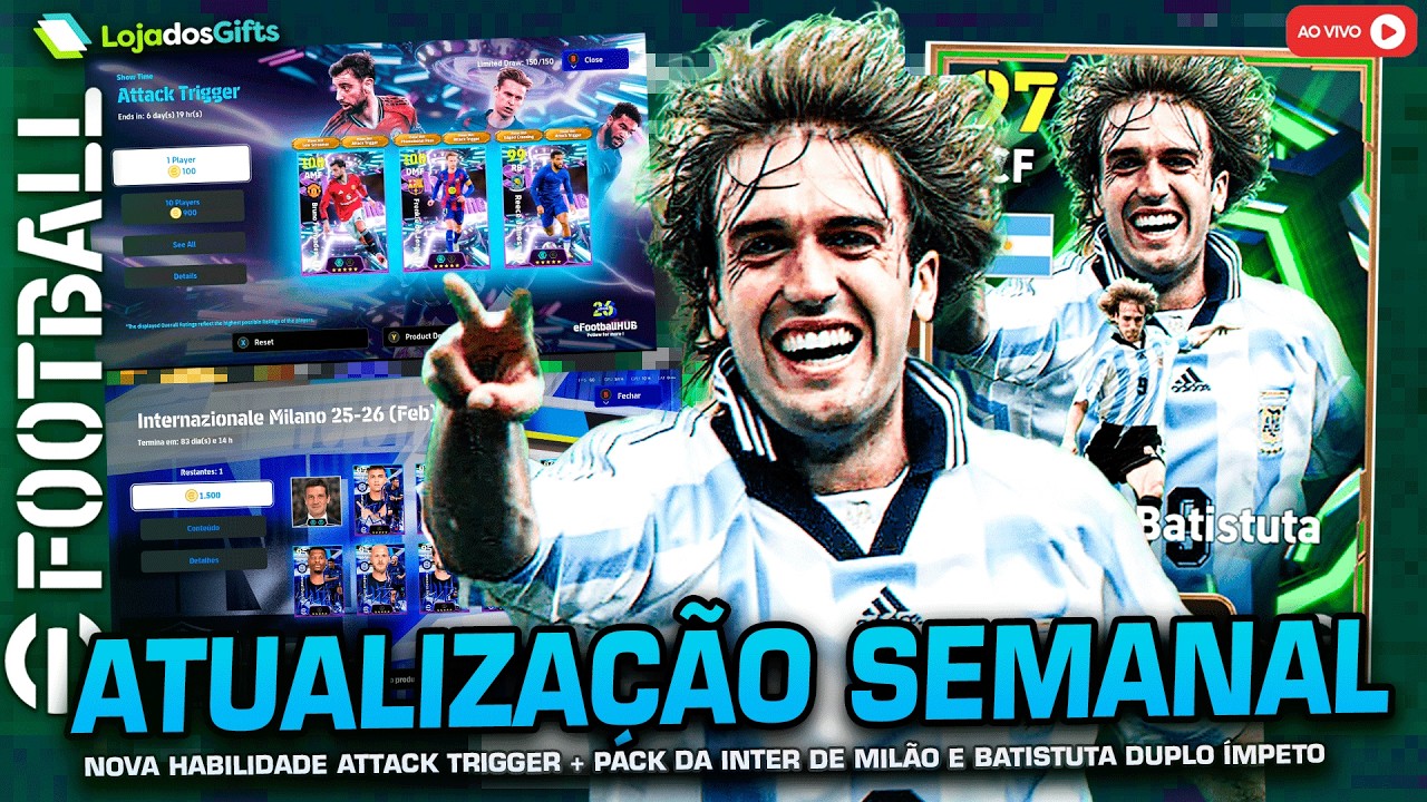 eFootball 2026 | ATUALIZAÇÃO SEMANAL 19/02/26 |(ShowTime) Attack Trigger, Iter Pack e mais!(AO VIVO)