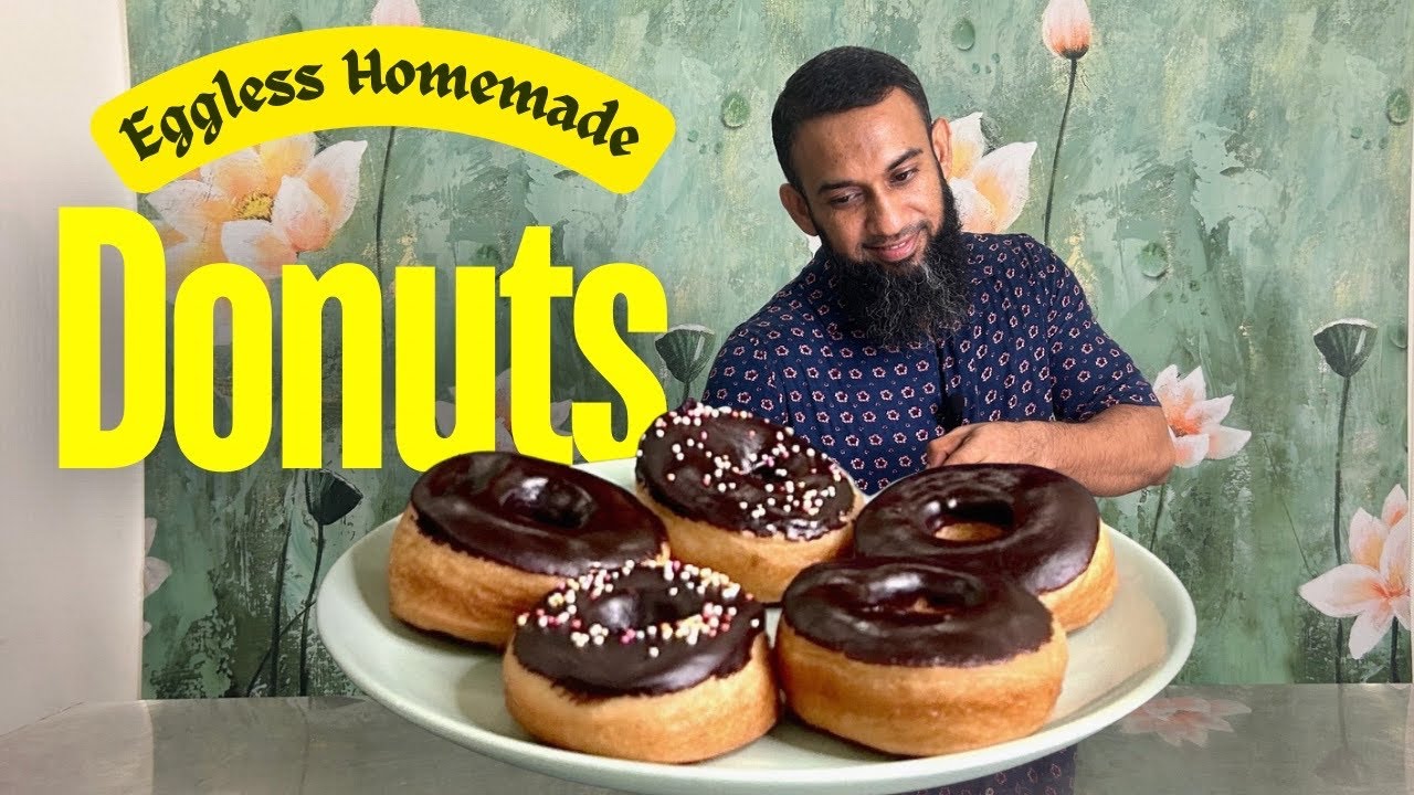 Bakery Style Donuts | Homemade Donuts | Chocolate Glaze | Eggless Donuts