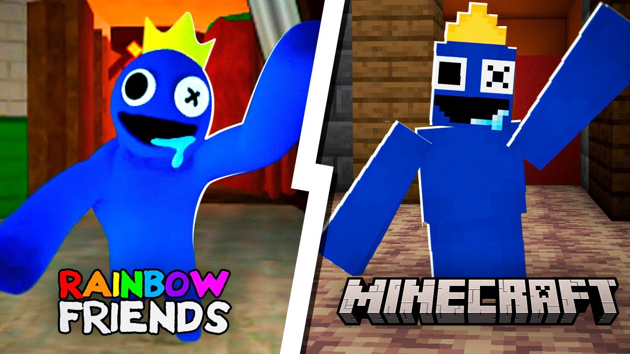 Criei AS CENAS do RAINBOW FRIENDS no MINECRAFT! (AZUL BABÃO)