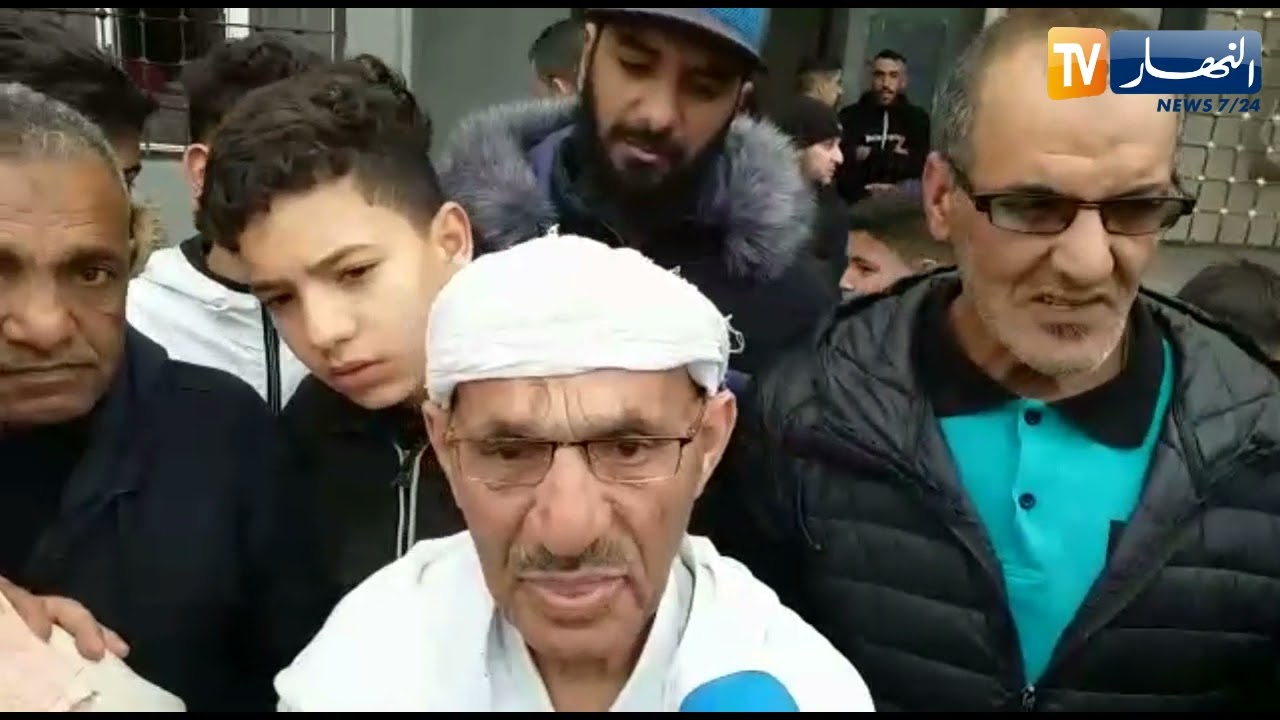 أجواء حزينة أمام بيت اللاعب المرحوم لوكار سفيان بحي العقيد لطفي بسعيدة