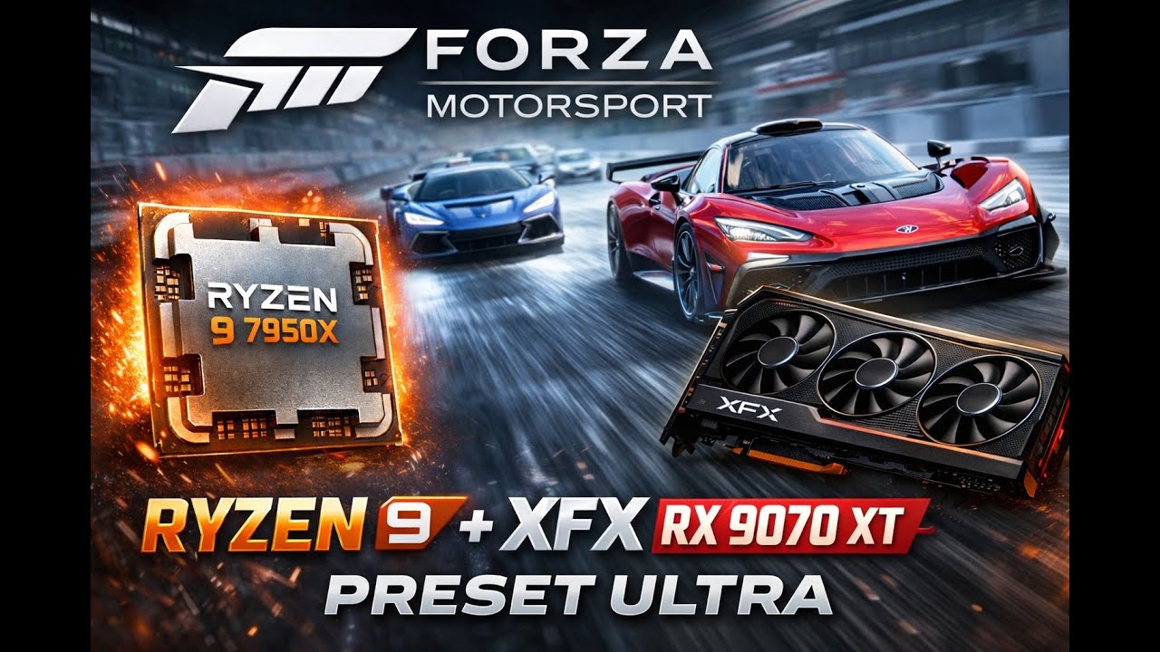 Forza MotorSport -  RYZEN 9 7950X - XFX RX 9070 XT - Preset Ultra