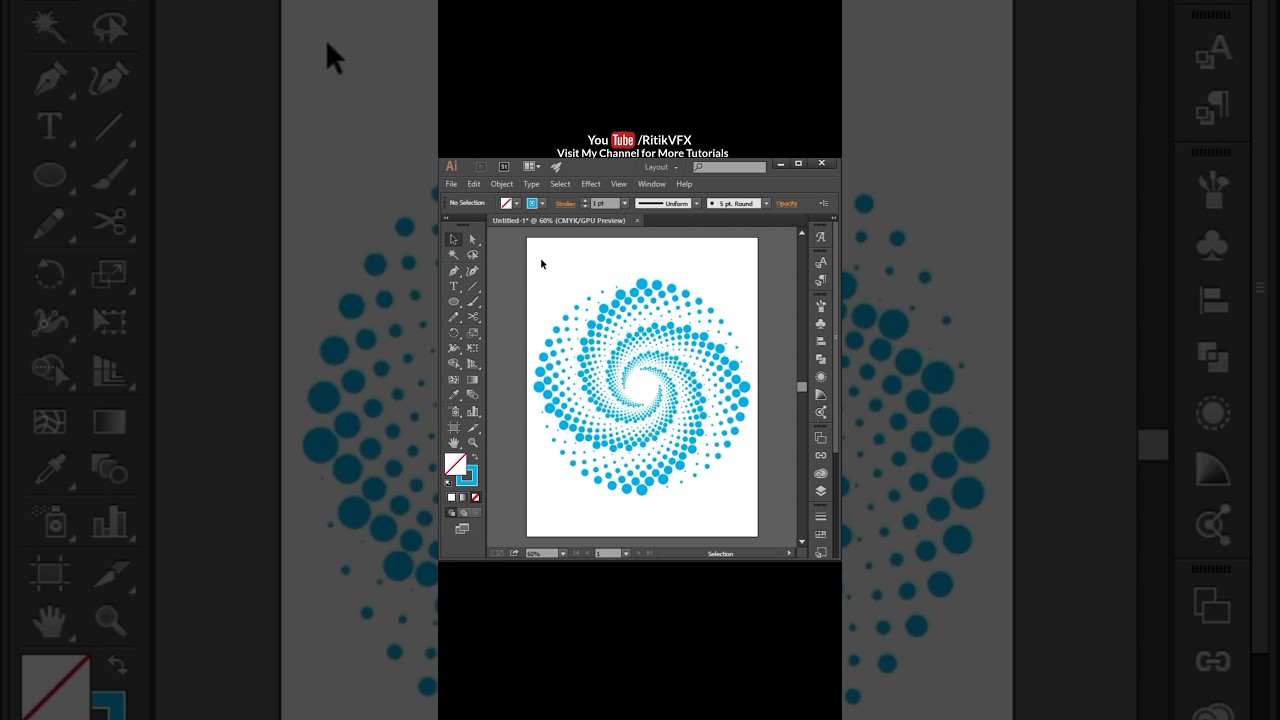 Best Way To Create Spiral Dotted Geometric Shape In Illustrator #shorts #adobeillustrator #ytshorts