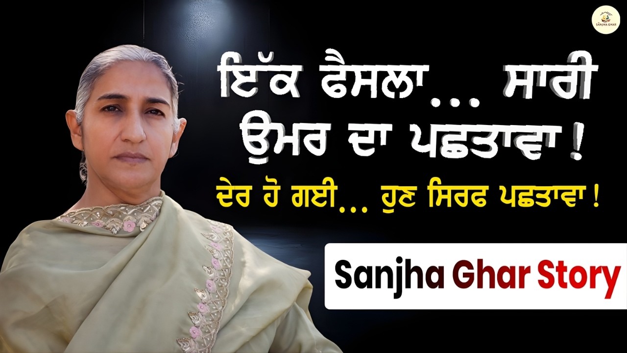ਇੱਕ ਫੈਸਲਾ... ਸਾਰੀ ਉਮਰ ਦਾ ਪਛਤਾਵਾ! 🥺 | Emotional Punjabi Moral Story | Sanjha Ghar Story