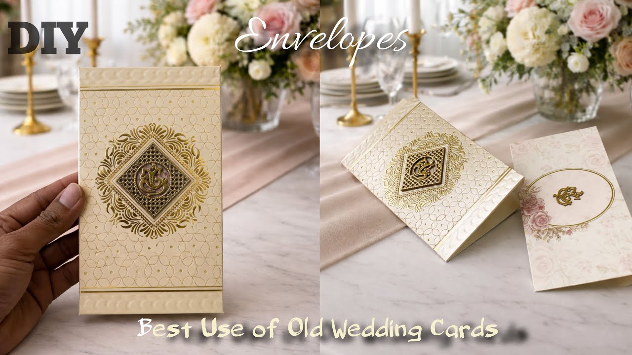 DIY Envelopes From Old Wedding Cards || How To Make Envelopes At Home || Paper Craft Idea ||
