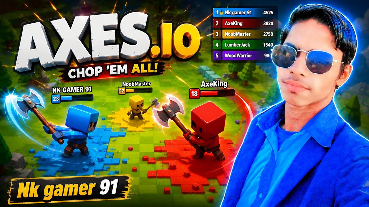 Axes.io Mega Kill Gameplay | ये गेम दिखने में आसान है पर है बहुत Hard  सबको कुल्हाड़ी से उड़ा दिया! 🔥