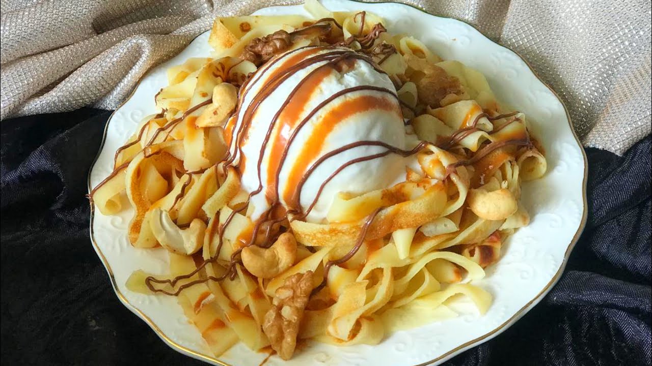 كريب فوتتشيني الطريقة الاصلية و اسهل و ألذ من مطاعم الكبرى fettuccine crepe recipe  #كريب #crepe