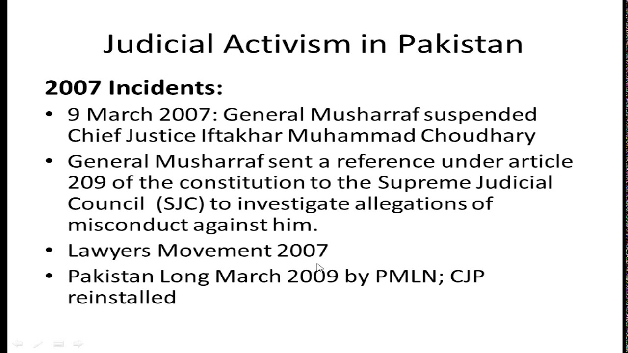 Judicial Activism in Pakistan
