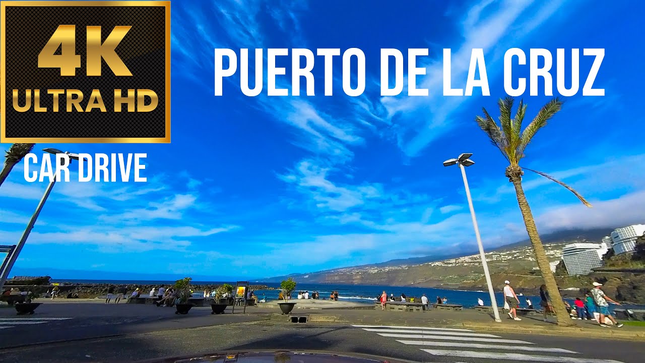 Car Drive and View of Puerto de la Cruz Tenerife Isla Canarias