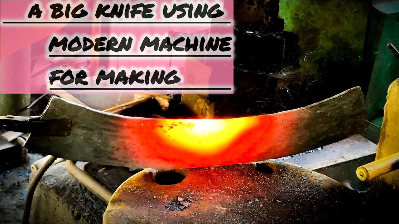 Making a big knife with modern machine #viralvideos #blacksmith #knifeskills #modernmachines 