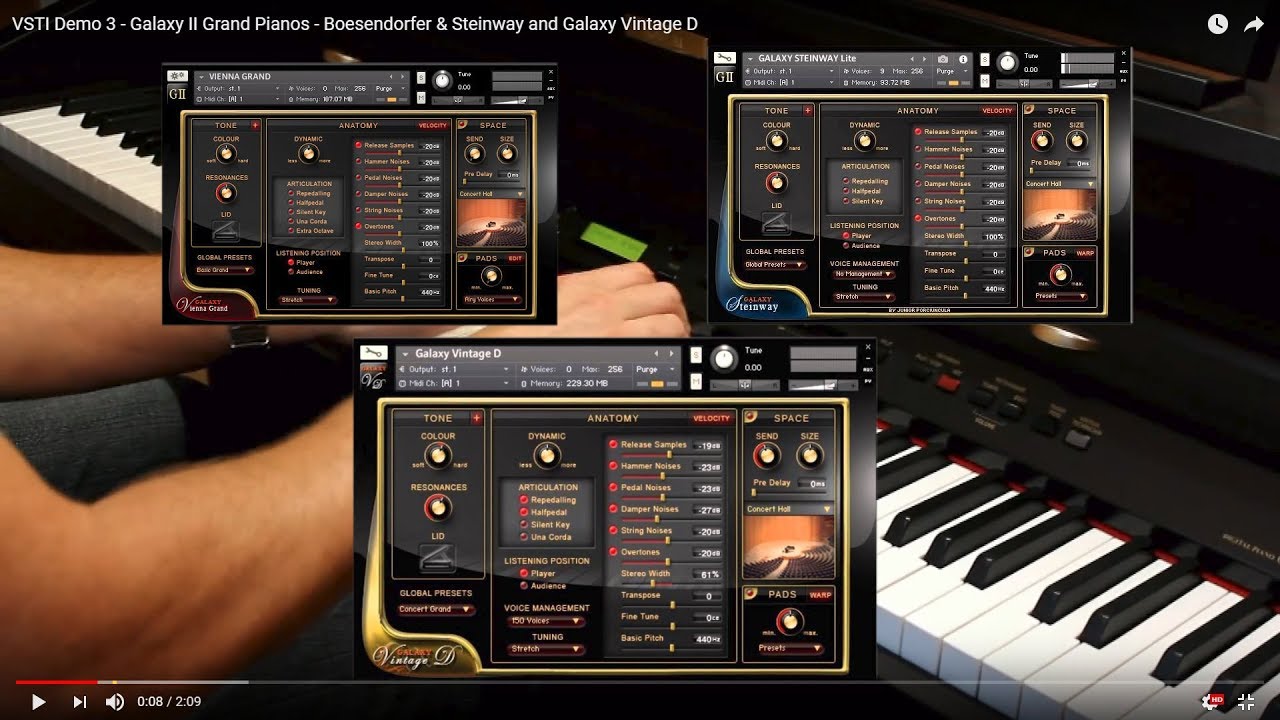 VSTI Demo 3 - Galaxy II Grand Pianos - Boesendorfer & Steinway and Galaxy Vintage D