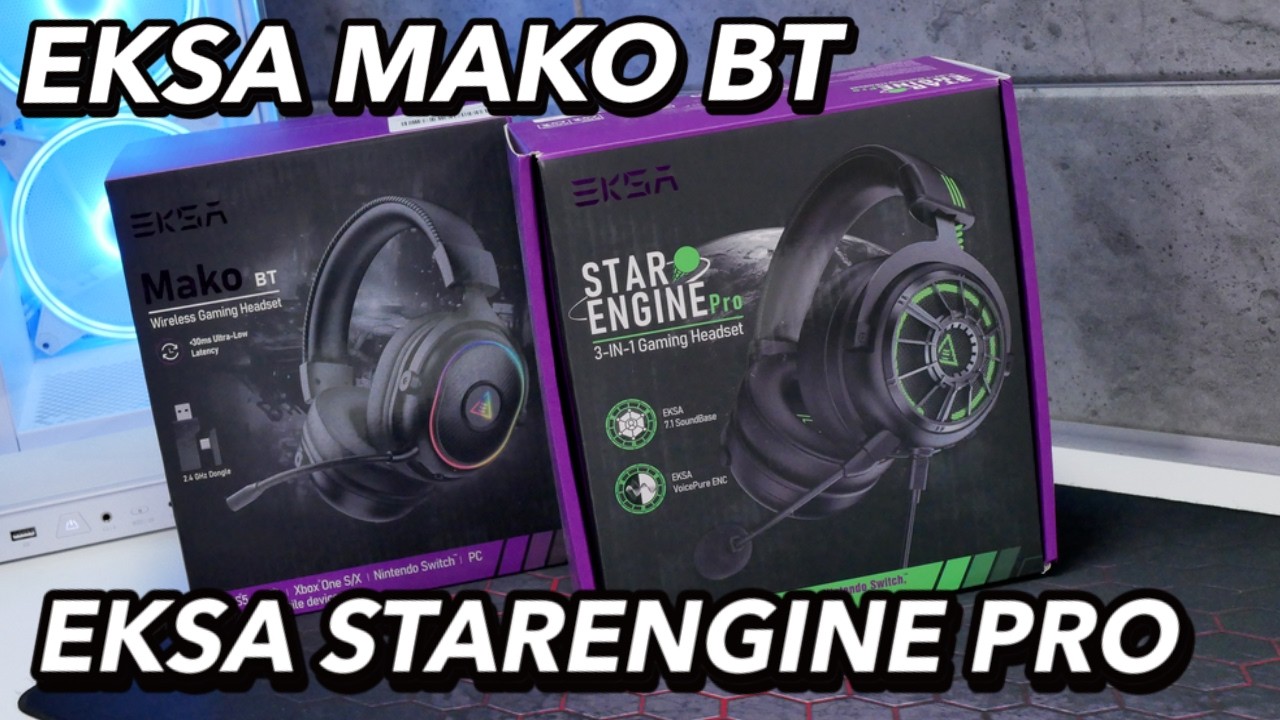 Słuchawki gamingowe EKSA - bezprzewodowe EKSA Mako BT, oraz słuchawki na USB EKSA StarEngine Pro