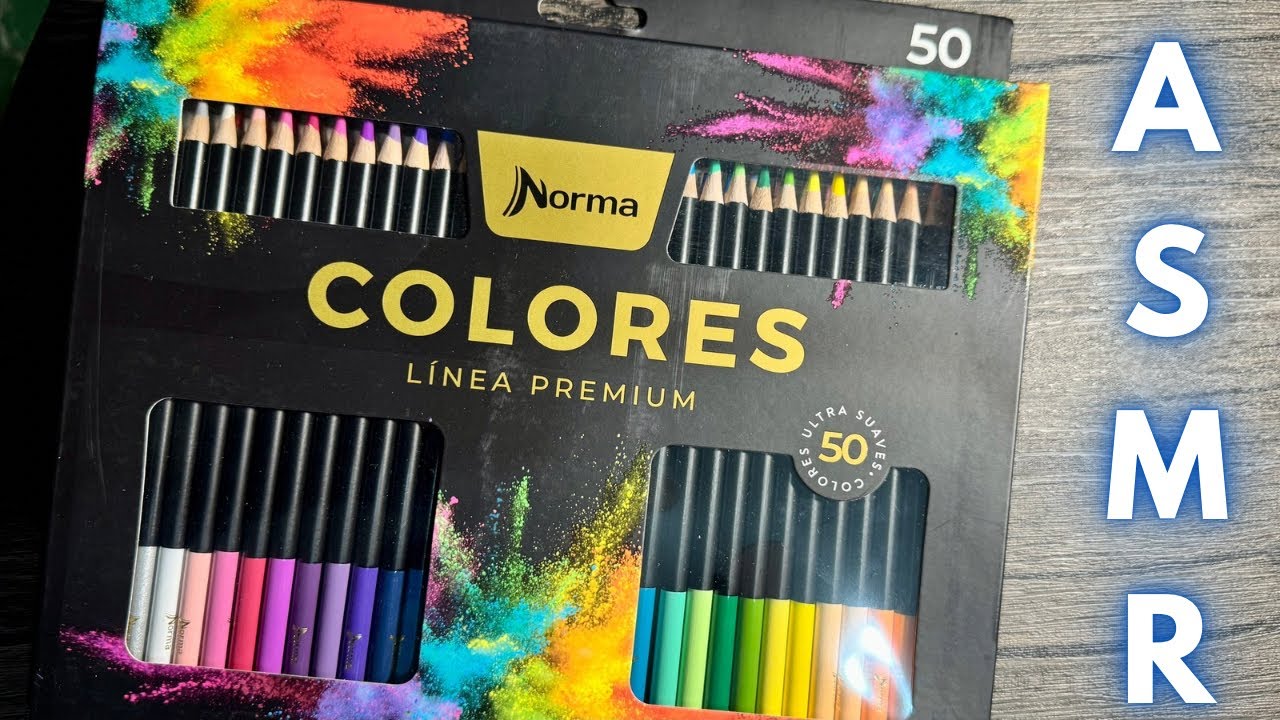 Unboxing 50 COLORES NORMA Línea Premium (ASMR)🌈🖍️