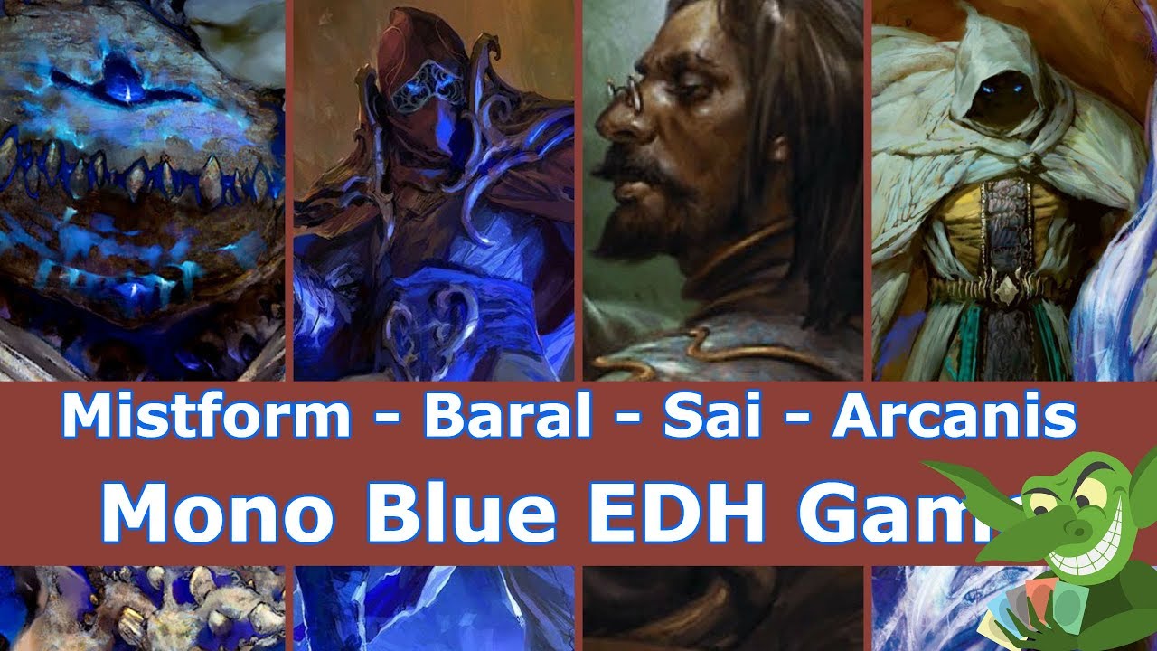 Mistform vs Baral vs Sai vs Arcanis Mono Blue EDH / CMDR game play for Magic: The Gathering