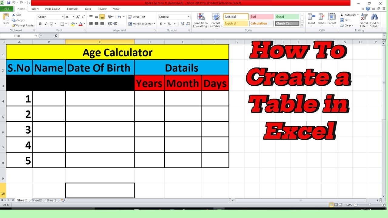 How to Create a Table in Excel (Spreadsheet Basic)#excel#exceltips