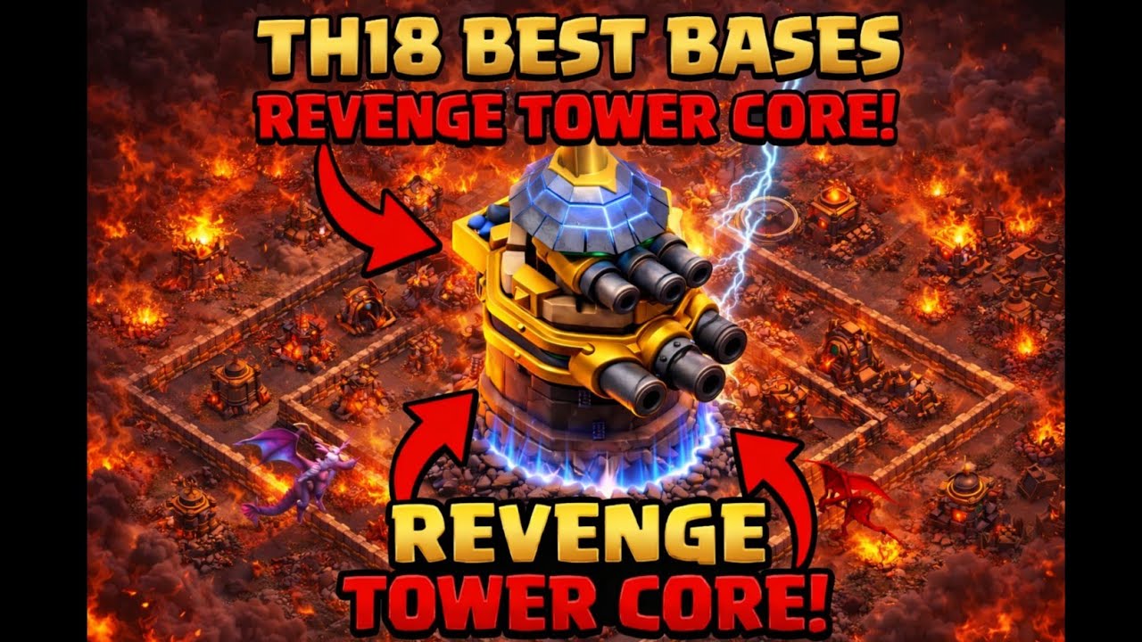 Top 10 TH18 Base Layouts 2026 🔥 Revenge Tower Core | Clan War & Legend League | Revange Tower layout