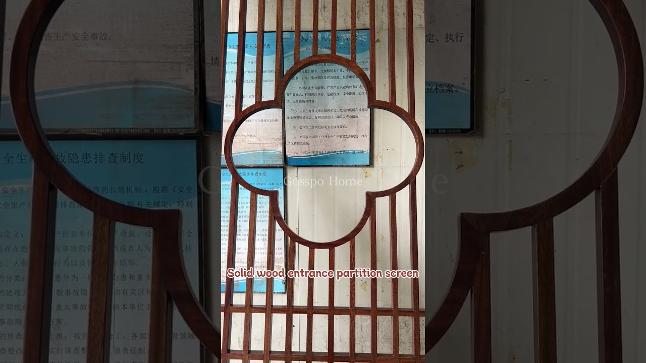 New Chinese style living room solid wood partition screen #wooddesigner