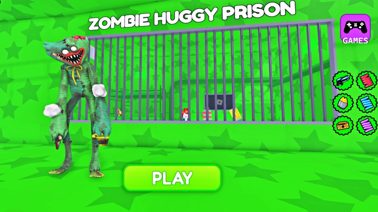 zombie huggy wuggy prison run! (obby) gameplay #roblox #obby #huggywuggy