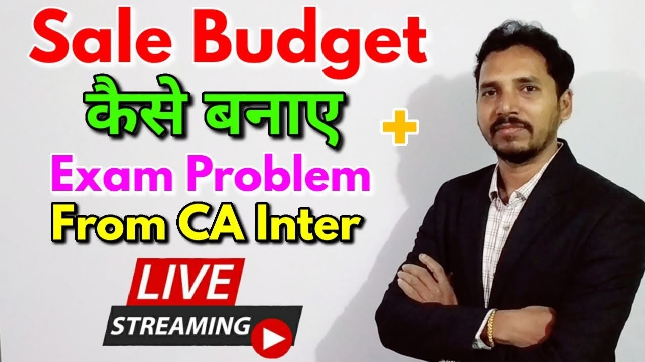 9 #Budgetary Control #Sales Budget concept + Exam problem from CA Inter