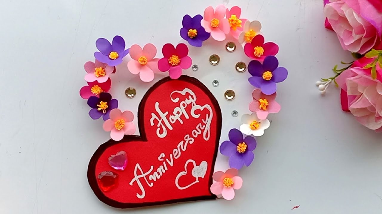 A Beautiful Anniversary card idea | How to make anniversary card at home