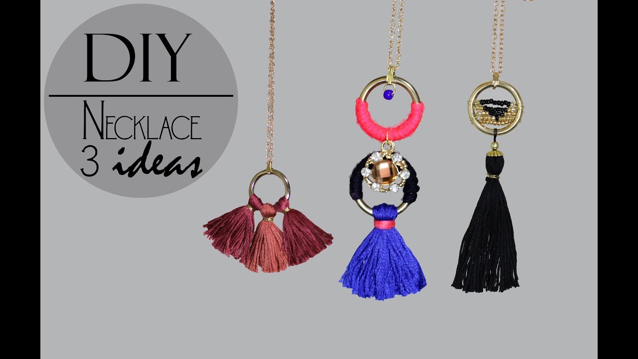 DIY 3 IDEAS PARA HACER COLLARES / COMO HACER COLLARES / COLLARES DE MODA