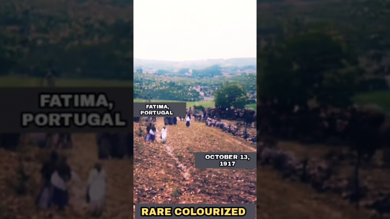 Incredibile e raro filmato colorato dell'apparizione della Madonna a Fatima, in Portogallo, il 13...