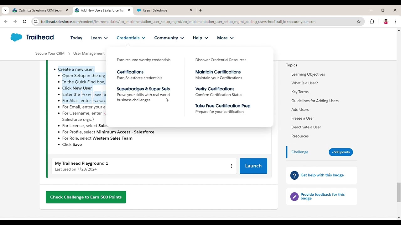 Add New Users   Salesforce Trailhead