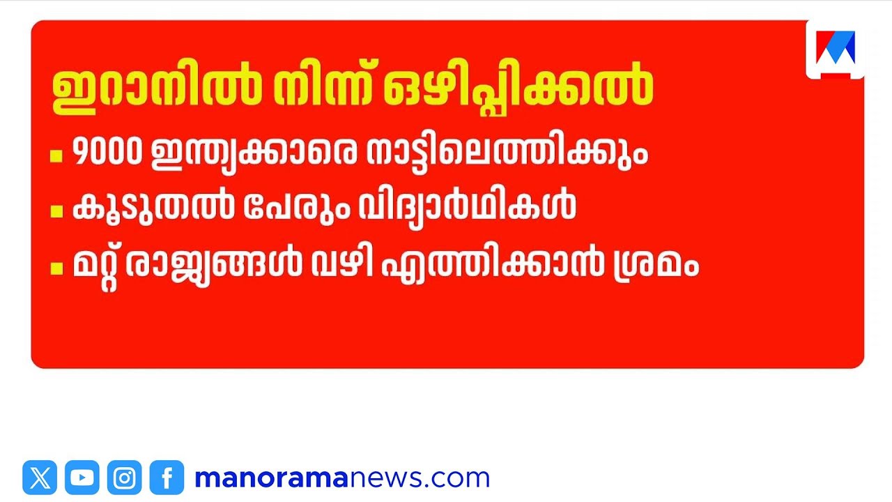 ഇറാനിൽ കുടുങ്ങിയ 9000 ഇന്ത്യക്കാരെ അയൽരാജ്യങ്ങൾ വഴി നാട്ടിൽ എത്തിക്കാൻ കേന്ദ്രസർക്കാർ | Iran|Indians