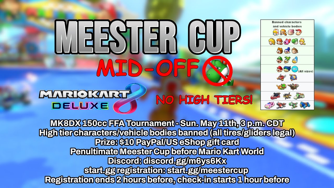 Meester Cup: Mid-Off - MK8DX Ft. Stevens94, Ankles, VerteX, Geld, Meester Tweester, & more!
