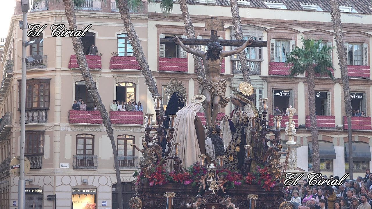 CRISTO DE LAS PENAS SALESIANOS MALAGA 2025 TRIBUNA OFICIAL Y ENTRADA A CALLE LARIOS 4K