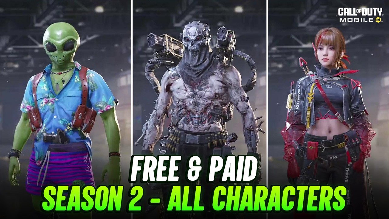 Season 2 All Free & Paid Characters CODM - Battle Pass Skins COD Mobile 2026 Leaks