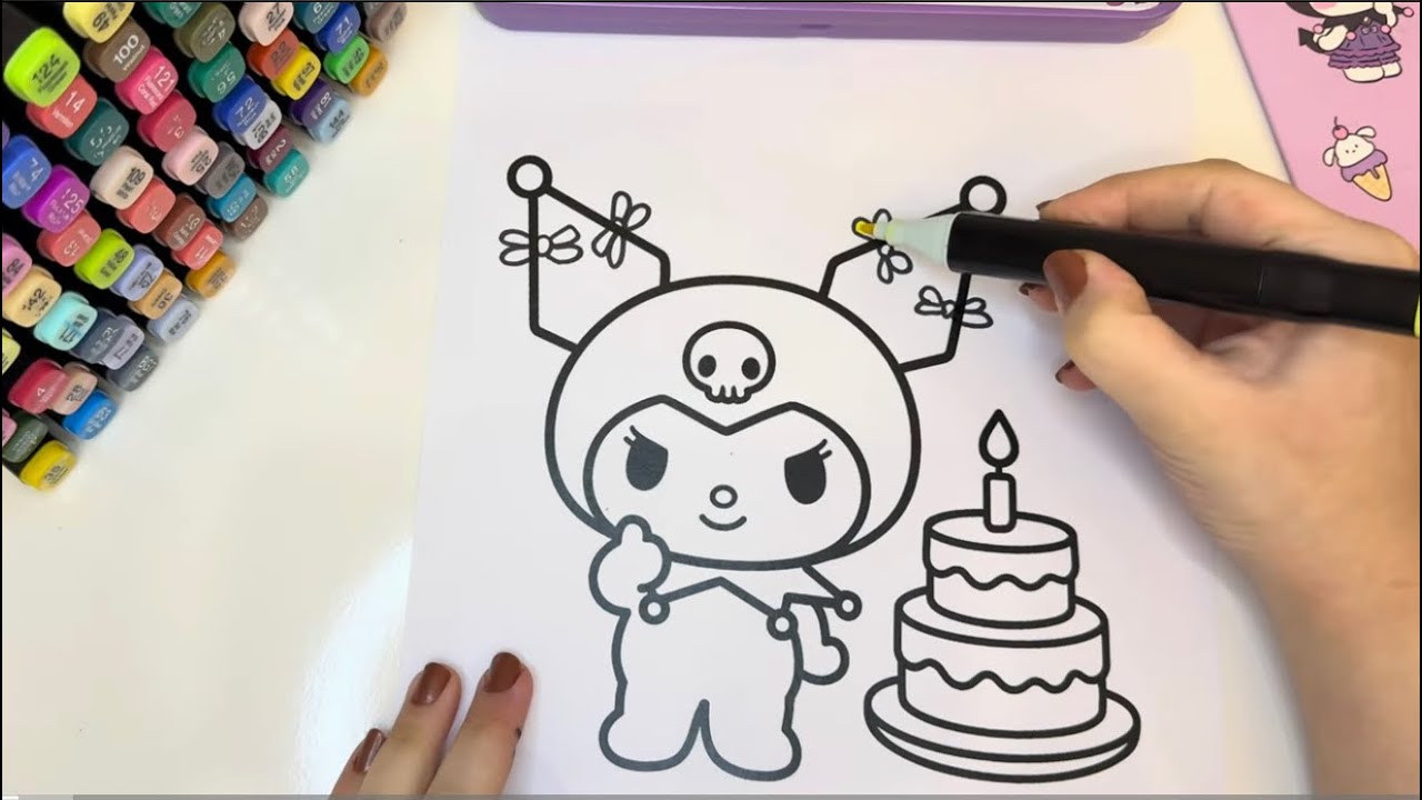 CUTE KUROMI ASMR Coloring 💜 Relax and enjoy the art ✨          