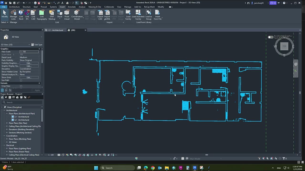 Meshing Smarter, Not Heavier / Scan to BIM / point cloud to 3d model/ Full Revit 2026 Mesh Workflow