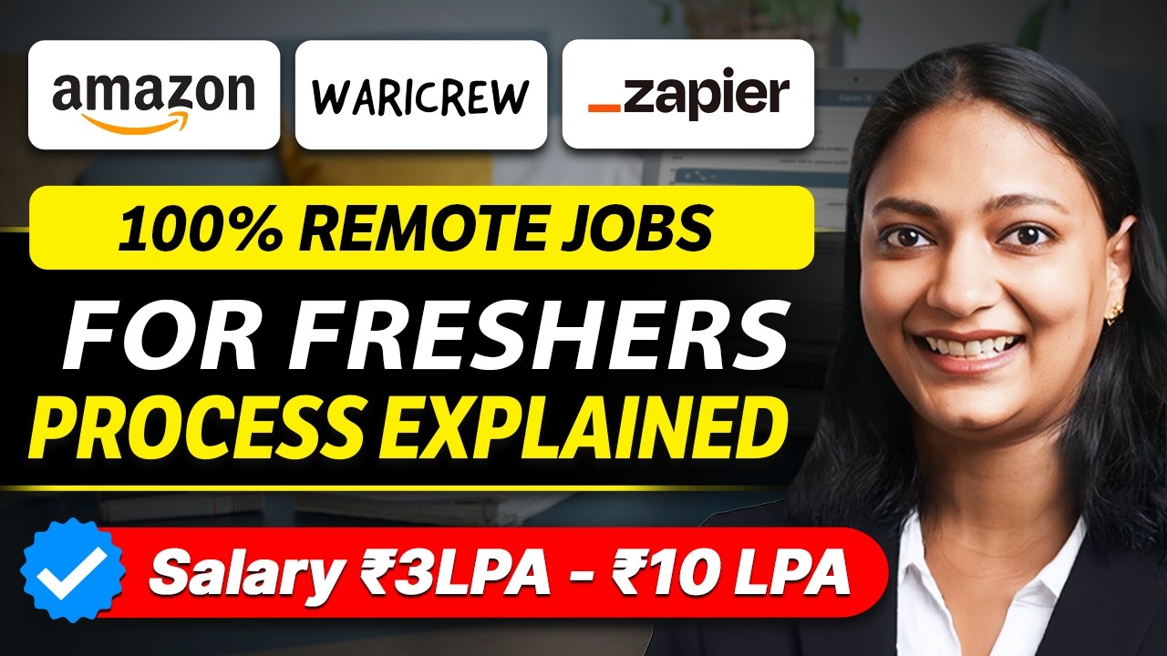 Work From Home Jobs for Freshers & Graduates &mdash; Amazon, WariCrew & Zapier | Complete Process ✅