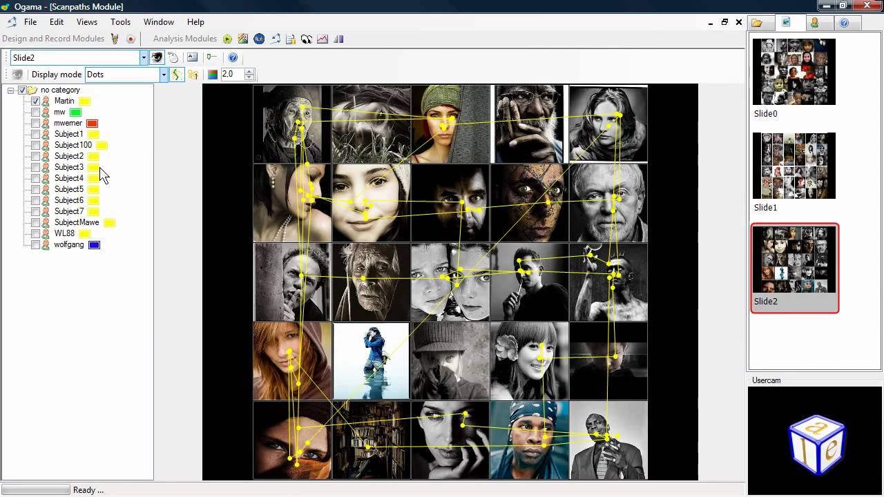 IntelliGaze and open source gaze analysis software OGAMA
