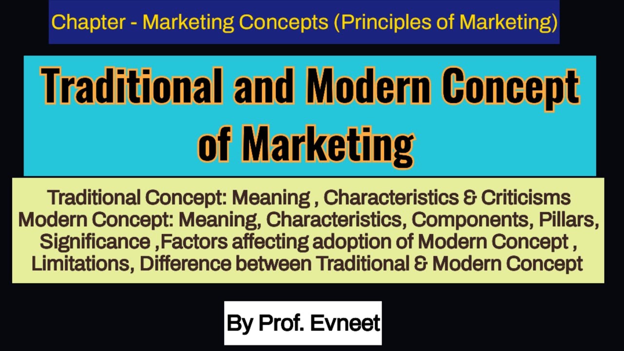 Traditional and Modern Concept / View of Marketing |Marketing Management