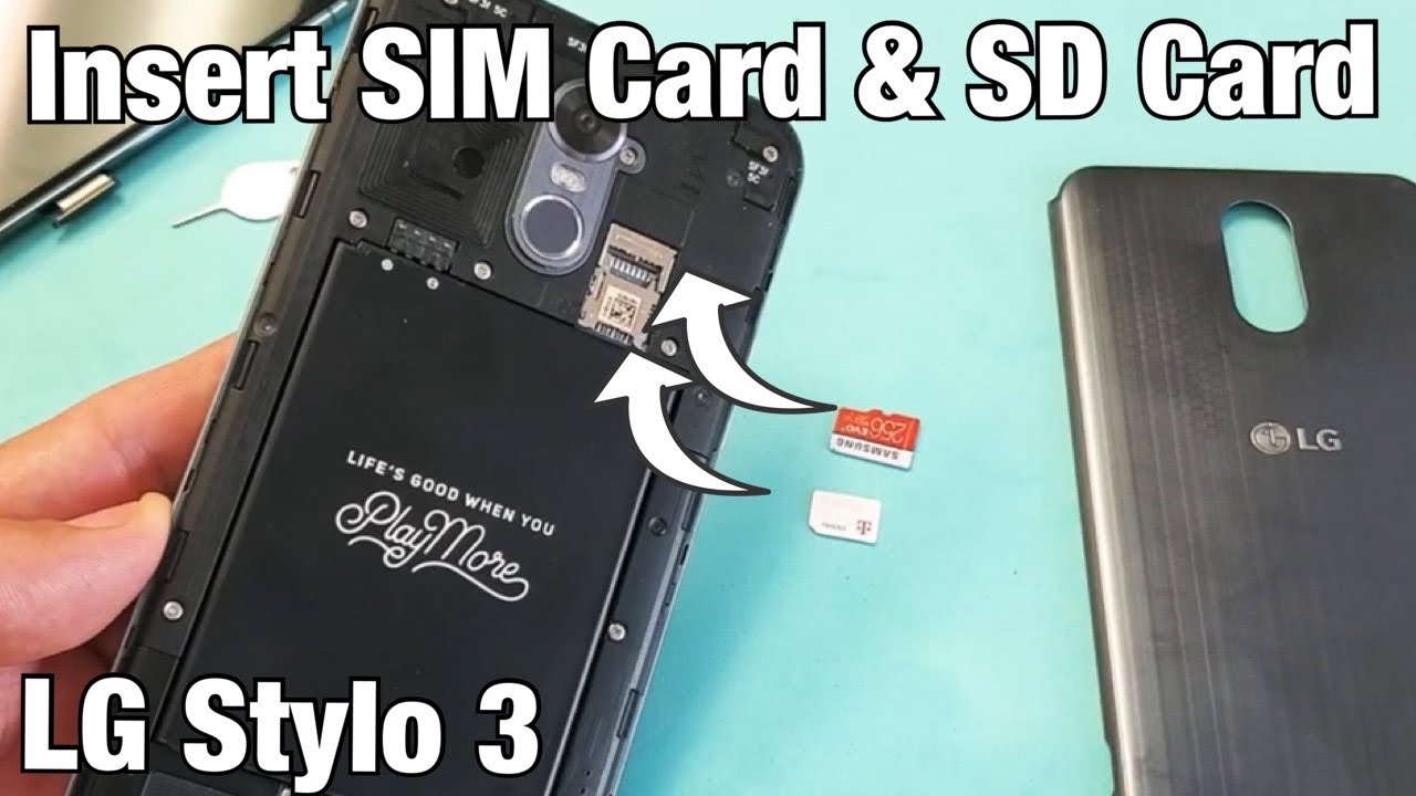 LG Stylo 3: How to Insert SIM Card & SD Card + Double Check