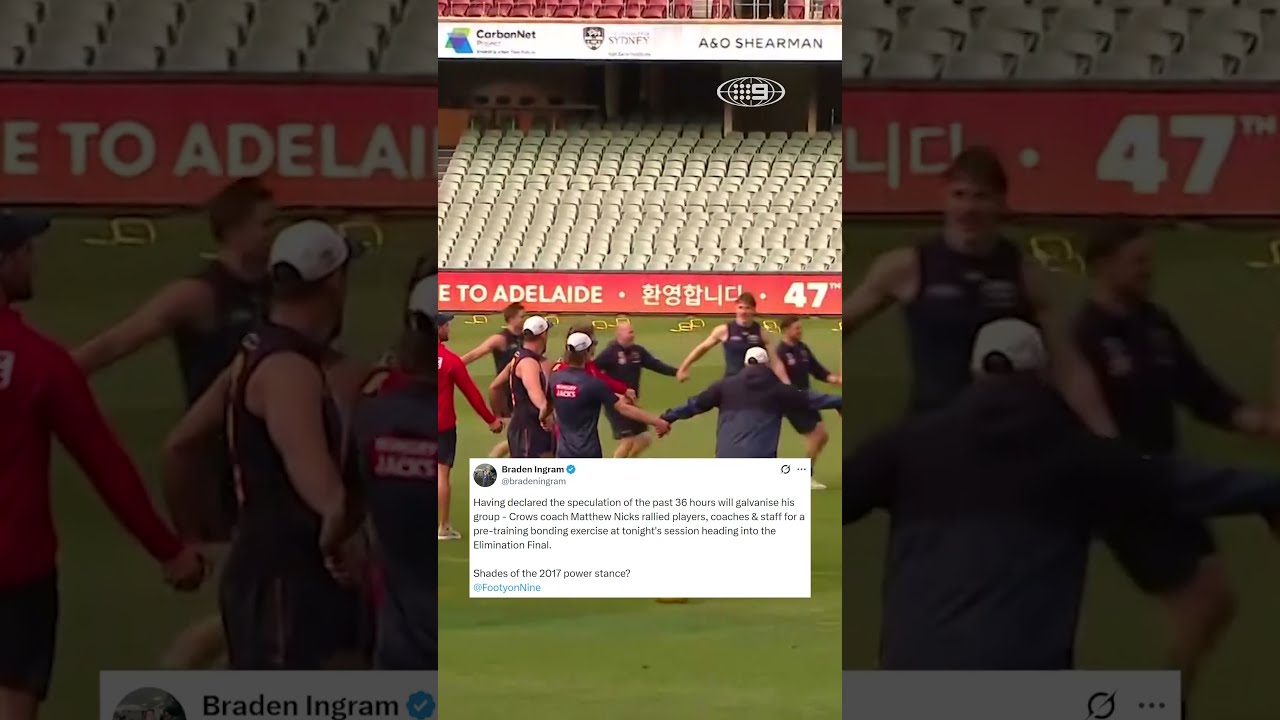 Crows bust out the Power stance 2.0? 👀 #AFL #Footy